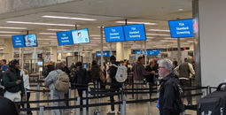 TSA security line, travel, travelers, crowd