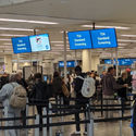 TSA security line, travel, travelers, crowd