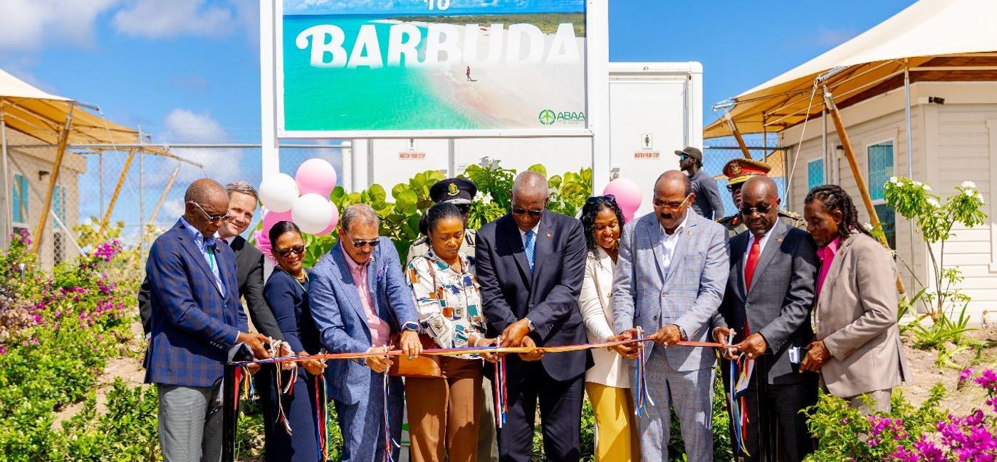 Image: Ribbon-cutting ceremony to announce opening of Barbuda International Airport (Photo Credit: Antigua and Barbuda Tourism Authority)