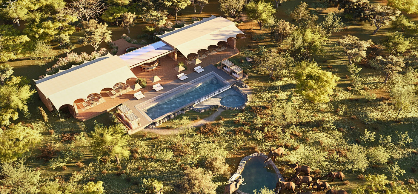 Image: Aerial view rendering of the Mapito Safari Camp, Serengeti, Autograph Collection. (Photo Credit: Marriott International)