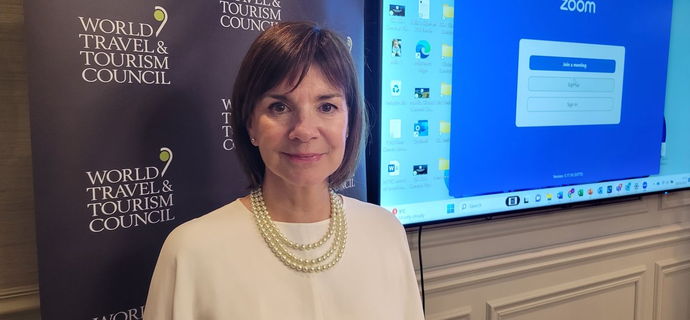 Image: [Travel] is going to represent 11.4 percent of the world economy and we will be giving employment to 450 million people. Julia Simpson, WTTC. (Photo Credit: Brian Major)