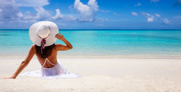 Woman enjoying a Caribbean beach