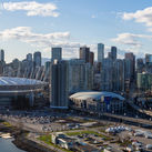 Skyline of Downtown Vancouver, Canada with BC Place