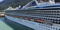 Princess Cruise ship docked in Skagway, Alaska
