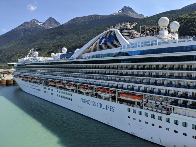 Princess Cruise ship docked in Skagway, Alaska
