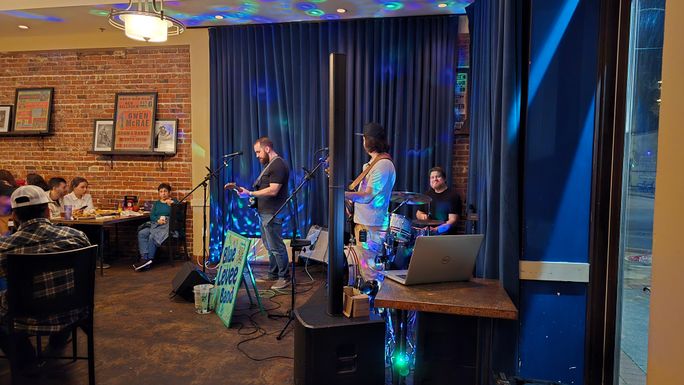 A blues band performs in Pensacola, Florida 