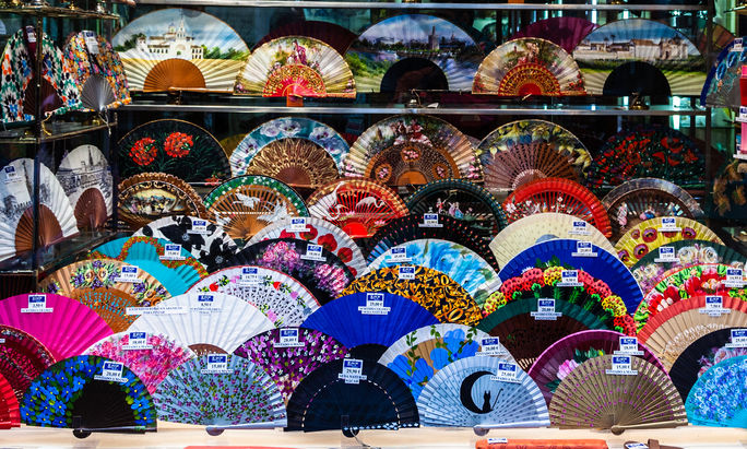 Flamenco fans for sale in Andalucia Flamenco, fans, Spain