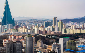 Skyline of Pyongyang, North Korea