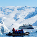zodiacs, expedition cruise, aurora expeditions, recess cove, antarctica