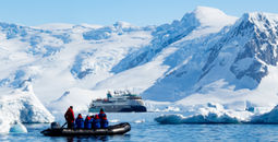 zodiacs, expedition cruise, aurora expeditions, recess cove, antarctica