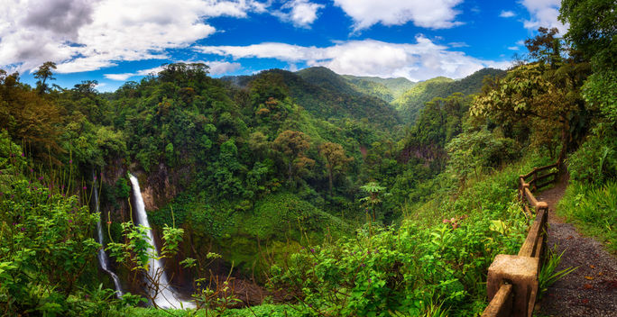 The Catarata del Toro waterfall in Bajos del Toro, Costa Rica.