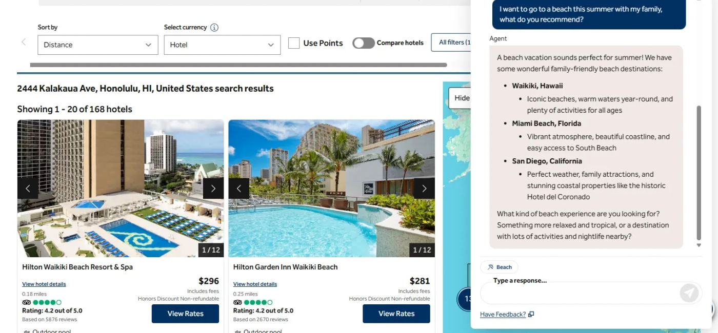 Image: Hilton AI Planner (Photo Credit: Hilton)
