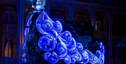 The Blue Fairy leads Disney World's new nighttime parade, "Disney Starlight: Dream the Night Away".