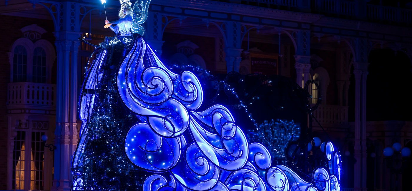 Image: The Blue Fairy leads Disney World's new nighttime parade, "Disney Starlight: Dream the Night Away". (Photo Credit: Walt Disney World Resort)