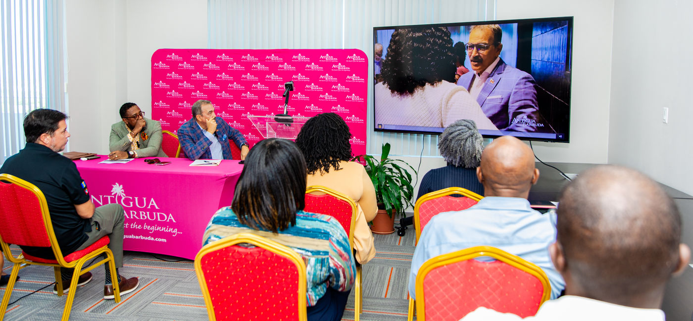Image: Antigua and Barbuda Tourism Authority Press Conference (Photo Credit: Antigua and Barbuda Minister of Tourism)