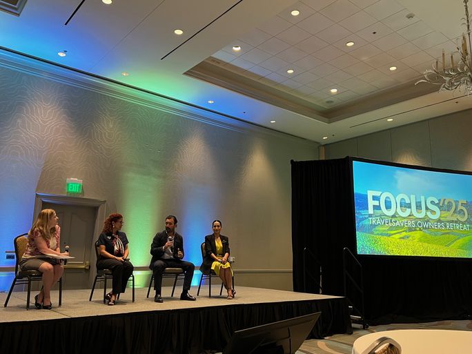 Andrés Martínez joins fellow panelists on stage for the “Your Insider Passport to Partnering with Tourist Boards” discussion at Focus’25. Andrés Martínez joins fellow panelists on stage for the “Your Insider Passport to Partnering with Tourist Boards” discussion at Focus’25.