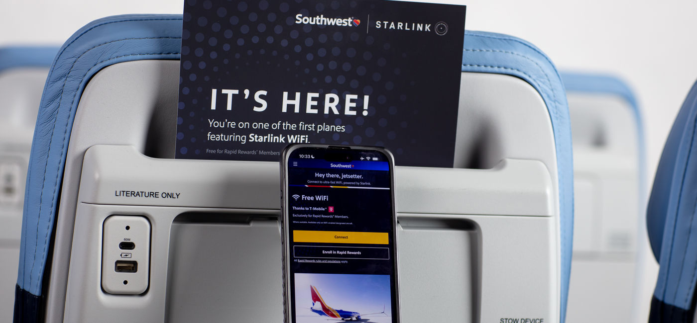 Image: Starlink ultra fast Wi-Fi comes to Southwest. (Photo Credit: Southwest Airlines)