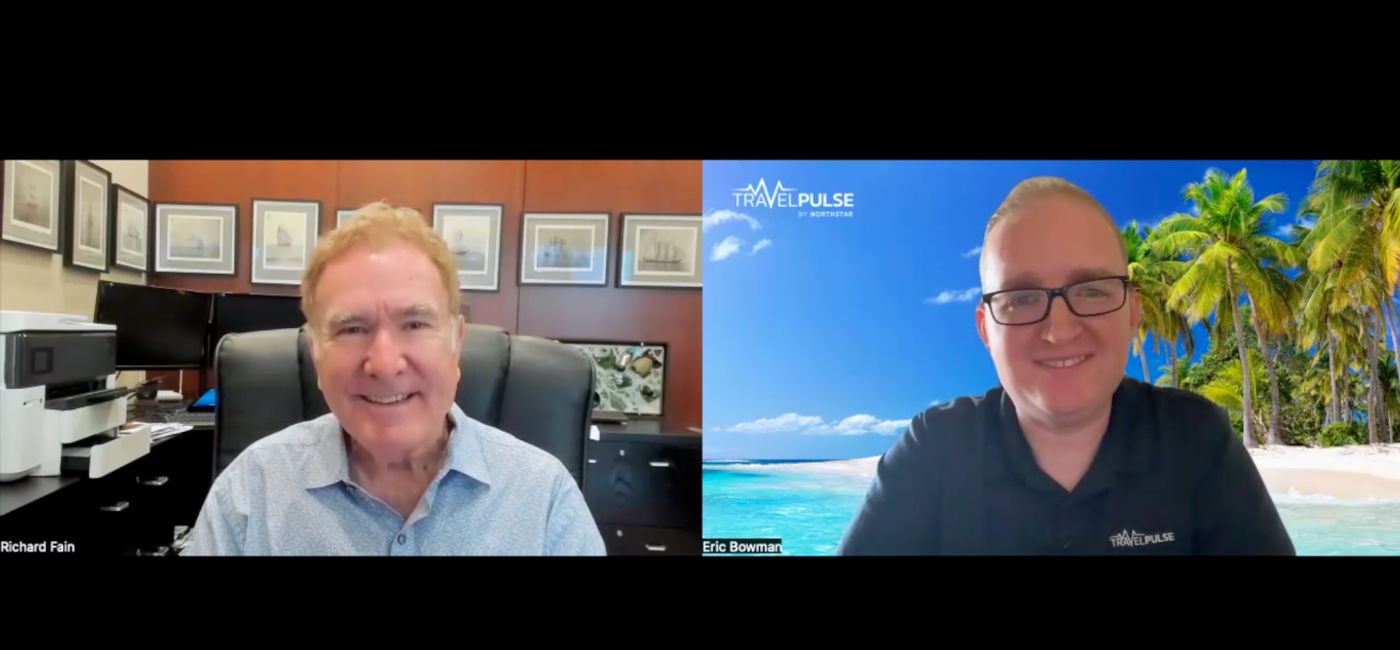 Photo: TravelPulse Editor-in-Chief Eric Bowman interviews Royal Caribbean's Chairman Richard Fain (Photo Credit: Eric Bowman)