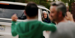 A Lyft rider using the new Lyft Silver service.