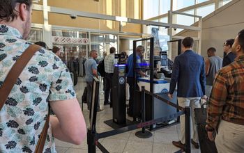 Facial Technology, Facial Recognition Tech, airport, TSA, line, security, crowd,