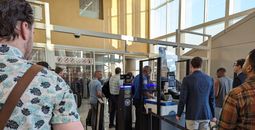 Facial Technology, Facial Recognition Tech, airport, TSA, line, security, crowd,
