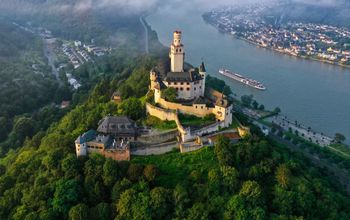 A Viking Longship on the Rhine River.