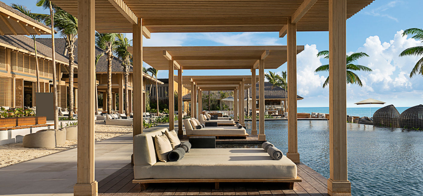 Image: The pool at the Sands  Beach Club. (photo via Banyan Tree Mayakoba)