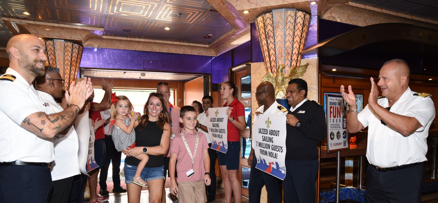 Image: The Litteral family walking onto the Carnival Valor (Photo Credit: Carnival Cruise Line)