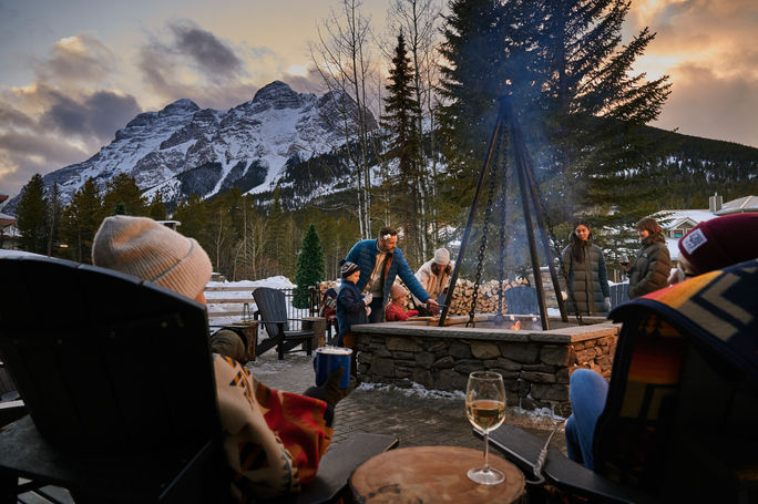Campfire at Pomeroy Kananaskis Mountain Lodge Campfire at Pomeroy Kananaskis Mountain Lodge