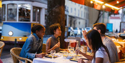 Group dining in Lisbon, Portugal