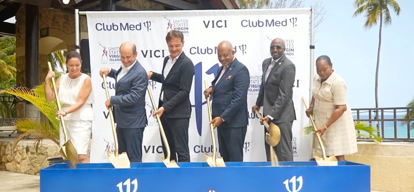 Image: Officials from Club Med, the U.S. Virgin Islands and VICI Properties breaking ground on the new Club Med St. Croix. (Photo Credit: Club Med, USVI Department of Tourism)