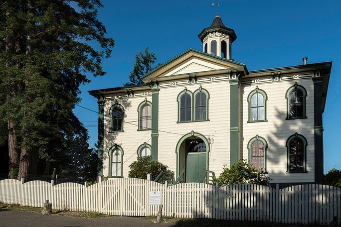 The Schoolhouse from Alfred Hitchcock's The Birds in Sonoma County The Schoolhouse from Alfred Hitchcock's The Birds in Sonoma County