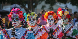 Women celebrating Dia de los Muertos in Mexico
