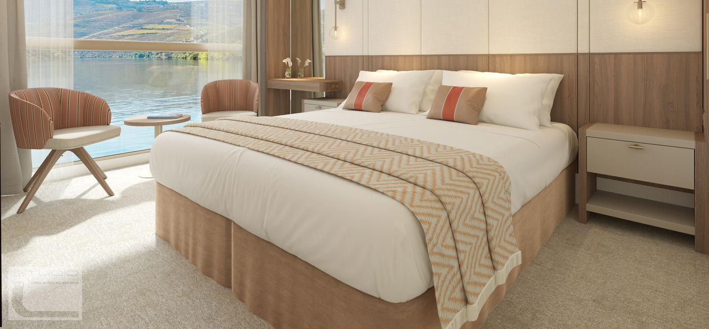 Image: Cabin Rendering for the new Amadeus Douro river cruise ship (Photo Credit: Amadeus River Cruises)