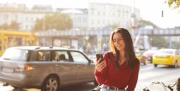 Woman travelling with phone