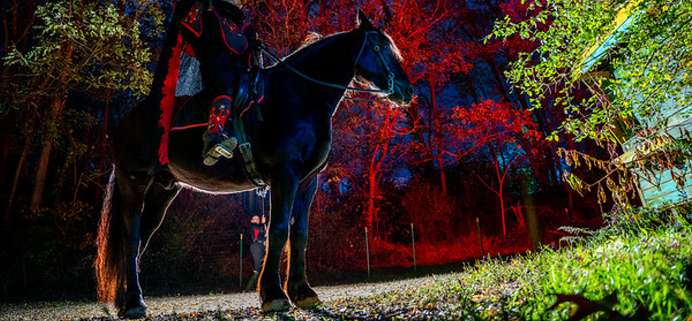 Image: The star of the Headless Horseman Haunted Attractions. (Photo via Hauntworld)