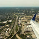 Aerial view from a United flight, just after takeoff from Cleveland Hopkins International Airport