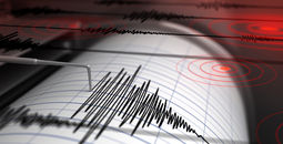 Seismograph recording an earthquake.