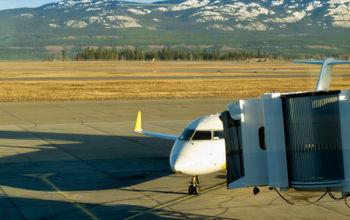Aircraft docked at Whitehorse airport Yukon Canada