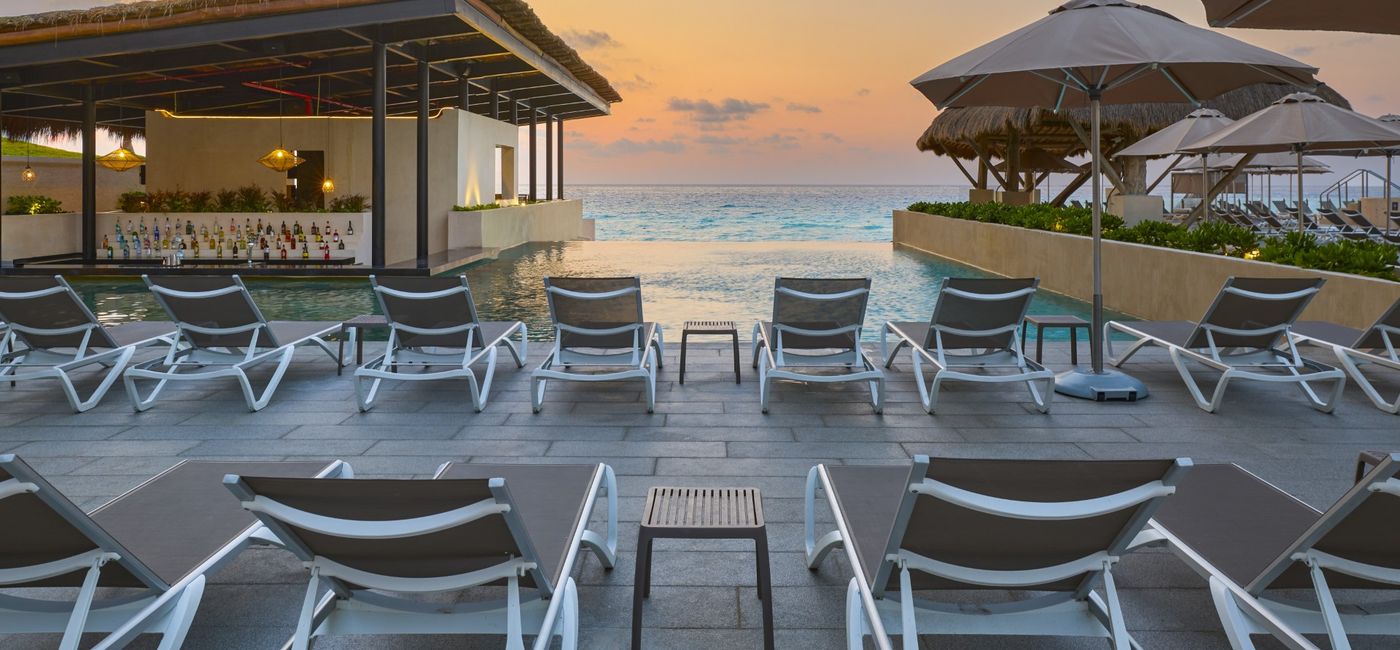 Image: Marriott Cancun All-Inclusive Adult Pool at Sunrise. (Photo Credit: Marriott Hotels)