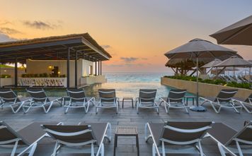 Marriott Cancun All-Inclusive Adult Pool at Sunrise.