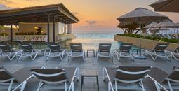 Marriott Cancun All-Inclusive Adult Pool at Sunrise.