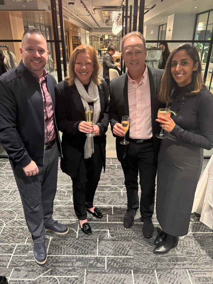 From left to right: Michael Johnson, President, Ensemble; Camille Olivere, Chief Sales Officer, Globus; Shawn Tubman, SVP Regent Seven Seas Cruises; and Shahla Lalani, SVP, Marketing, Ensemble.