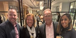From left to right: Michael Johnson, President, Ensemble; Camille Olivere, Chief Sales Officer, Globus; Shawn Tubman, SVP Regent Seven Seas Cruises; and Shahla Lalani, SVP, Marketing, Ensemble.