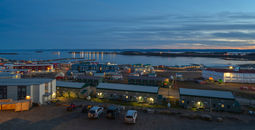 Evening view of the harbor at Iqaluit, Nunavut
