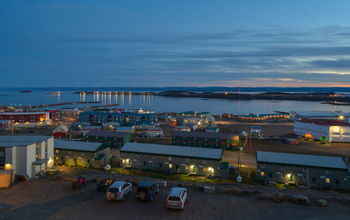 Evening view of the harbor at Iqaluit, Nunavut