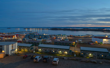Evening view of the harbor at Iqaluit, Nunavut