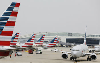 American Airlines, parked airplanes, airplanes