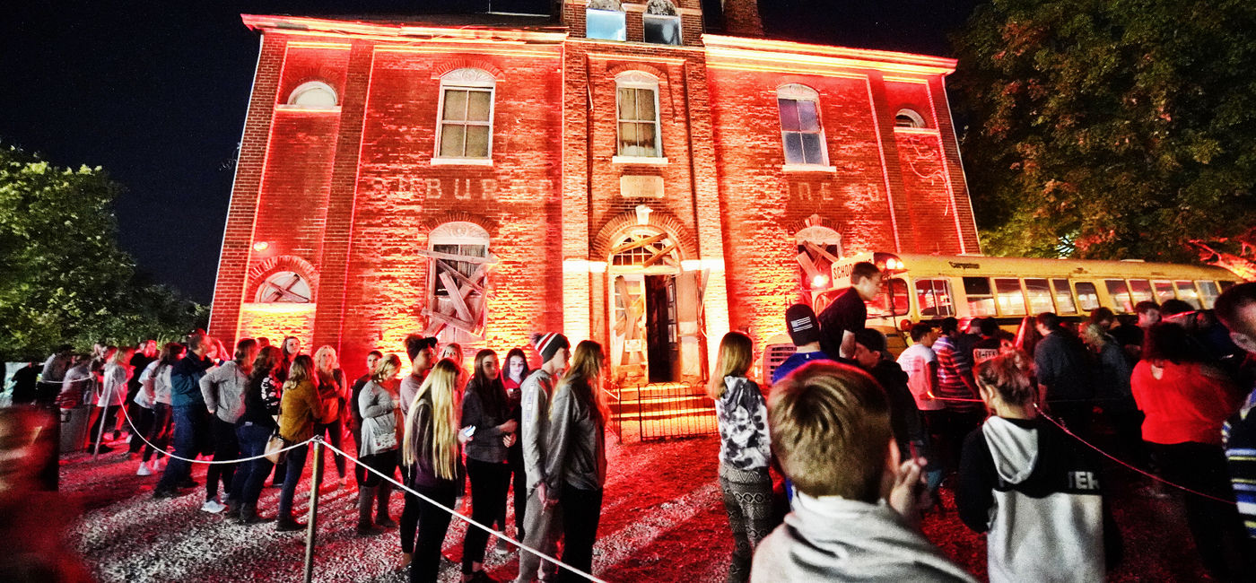 Image: The exterior of Dent Schoolhouse. (Photo Credit: Hauntworld)