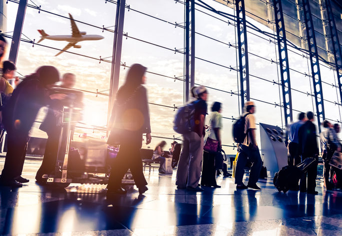 Passengers in an airport